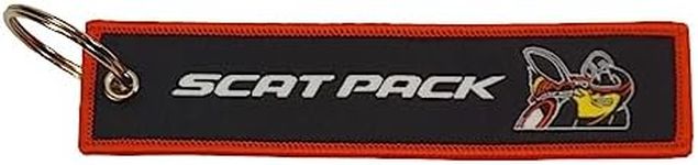 Dodge Scat Pack Logo Woven Keychain 5" x 1" | Scat Pack logo front, Classic Rhombus logo back