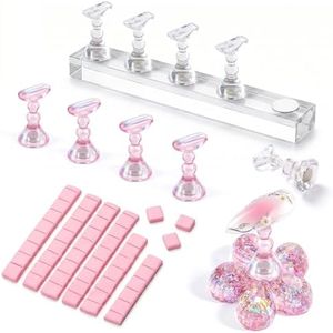 Makartt Nail Stand for Press On Nails Display Practice Art Magnetic Fake Nail Holder for Painting Nails Stand for False Nail Designs with Reusable Putty for Home DIY Beginner Salon Supplies