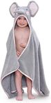 TBEZY Hooded Towel for Kids 100% Cotton Ultra Soft with Unique Animal Design Large for Infants 3-10 Years (Elephant)