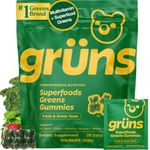 Gruns Adult Greens Gummies & Daily Multivitamin, Prebiotic Fiber, 28 ct