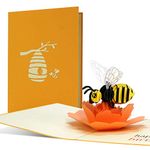 Birthday Card HappBEE Birthday | Pop up Happ Birthday Card featuring a 3D Bee on a Flower | Funny Bee Hive Greeting Card or Birthday Gift Voucher, G27