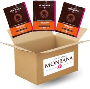 MONBANA | 50 sachets de chocolat TRADITION - SALON DE THÉ | Doses individuelles de 20 g de chocolat en poudre à déguster tout au long de la journée