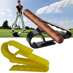 2 Pcs Grip Cigar Clip Holder,Golfers Cigars Clip Minder Attaches Cigars Putter to Golf Carts for Boats BBQ Grills,Golfers,Golf Bag and Golf Carts,Yellow & Black(Random Colours)