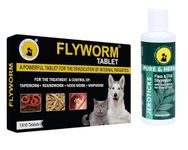 Tail & Collar Club Herbal Flyworm Dewormer Tablets (1 X 10 Tablets) and Herbal Shampoo (200Ml) for All Breeds Labrador Persian Cat German Shepherd