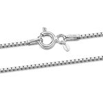 Amberta 925 Sterling Silver 1.0 mm Venice Box Chain Size: 16 18 20 22 24 inch (20inch)