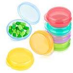 Amabro 7PCS Small Pill Organizer Box, Travel Pill Container Case Cute Medicine Storage Pill Holder Daily Mini Pill Organizer Portable for Purse Pocket Briefcase Vitamin Fish Oil Supplements Earplug Ca