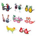 Gukasxi 8 Pairs Beach Party Glasses Novelty Party Sunglasses Funny Hawaiian Glasses Tropical Party Sunglasses Luau Party Sunglasses Tropical Fancy Dress Favors for Kids Adults Luau Party Supplies