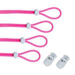 Leshang Swimming Goggles Bungee Cord Straps Kit (4 Pack) Adjustable Bungee Cord Replacement Kit for Swim Goggles - Pink - 43"