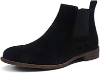 Jousen Men's Chelsea Boots Lightweight Casual Chukka Ankle Boots Classic Elastic Dress Boots For Men (AMY650A Black Suede 10.5)