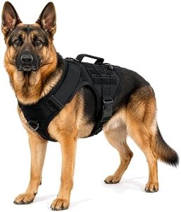 ALBCORP Tactical Dog Vest Harness - Heavy Duty, No-Pull Training Vest for Large Breeds, Military Service Dog Vest with Front Leash Clip, Hook & Loop Panels, Padded Handle