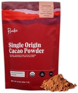 Raaka Chocolate Organic Cacao Powder - Unsweetened, Non-Alkalized, Perfect for Baking, Substitute for Cocoa Powder - Gluten-Free, Soy-Free, Sugar-Free, Allergen-Friendly - 8oz Bag