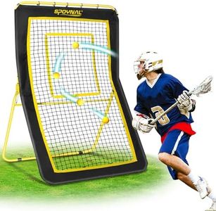 Lacrosse Rebounder - 5-Angle Adjustable Backyard Sports Net for Lacrosse, Soccer & Baseball - 4x7ft Volleyball Rebounder Net, Lacrosse Rebound for Backyard with Target Strip, Solo Drills