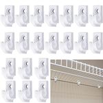 Wire Shelf Loop Clip Down Wall Clip Plastic Closet Shelves Clips Heavy Duty Shelf Bracket for Wire Shelving, Screws and Expansion Tube Not Included (White, 20 Pieces)