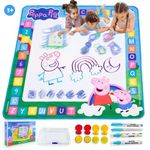 Peppa Pig Toys Water Doodle Mat - No Mess Colouring & Drawing Game Reusable Painting Aqua Mat, Water Art for Toddler Educational Learning Toys for Age 3 and Up Year Old Girls & Boys (100cm x 100cm)