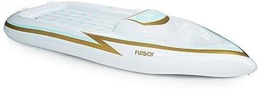 FUNBOY Giant Inflatable Luxury Yacht Speed Boat Pool Float, Two Cupholders, Luxury Float for Summer Pool Parties and Entertainment