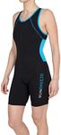 RunBreeze Women's Triathlon Suit | Breathable, Quick-Drying Tri Suit with Dual Rear Pockets (Black/Blue, Medium (CA 6-8))