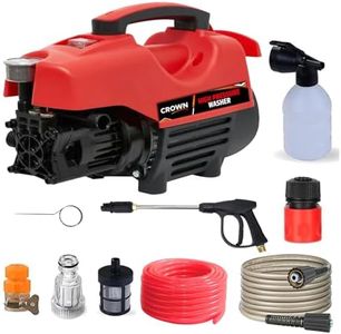 Crown High Pressure Washer, Car Washer, 2300 Watts Motor, 220 Bars, 12L/Min Flow Rate, 8 Meters Outlet Hose, Portable, Car, Bike & Home Cleaning, Red