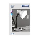 Status Palma Desk Lamp | Flexible Desk Light | Silver Desk Lamp | Study, Office, Bedroom | SBDL2028ESSLV16