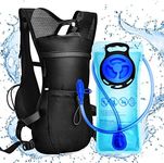 Hydration Packs Water Vest Backpack - Lightweight Hydration Vest Bag with 2L Water Bladder Daypack Running Hydro Pack Backpacks for Cycling Hiking Marathon Raves Hydropack for Women Men Black