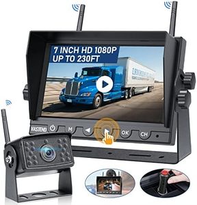 VASTEND V01 Cámara de Marcha Atrás Inalámbrica HD 1080P Monitor de 7 Pulgadas y Cámara de Visión Trasera Impermeable IP69 Señales Digitales Estables, para Furgonetas, Automóviles, Camiones, Vehículos