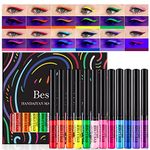 12 Colors Matte Liquid Eyeliner Set Glow Rainbow Colorful Neon Eyeliner Pencil Pigmented Waterproof Smudgeproof Long Lasting Gel Eye Liner Eye Makeup Gift Kit for Women (Set C)