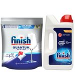 Finish Powerball Quantum All In 1 Max Dishwasher Tablets - 50 Tablets |Best Ever Clean & Shine & Classic Dishwasher Detergent Powder- 1Kg