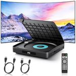 WOLFANG DVD Player for TV With HDMI, Full HD Multi Region, Remote Control and Type-C Cable, CD Player for Home Stereo System, USB Port (Not Blu-ray)