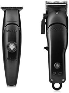 Stylecraft Protege Clipper and Trimmer Combo 2 Piece Set, Stainless Steel Blades, 5 Guards Included, Matte Metallic Black