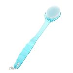 Electomania® Body Bath Shower Back Brush Massager Spa Scrubber Long Handle with Super Soft Bristles Back Scrubber Wholesome Dry Skin Bath Brush (Blue)