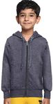 ADBUCKS Rich Cotton Full Sleeves Zipper Jacket with Hoodies for Boys (11-12 Years, Melange Blue)