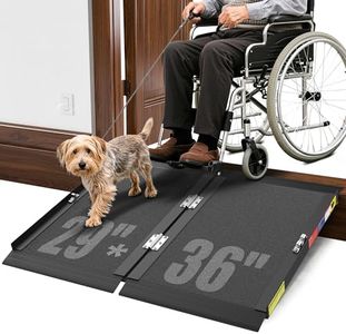 Support Way 3FT Portable Wheelchair Ramp with Quick-Lock, Black Seamless Non-Slip Aluminum Folding Handicap Ramp,Threshold Ramp for Doorways, Wheel Chair Ramp for Home Steps