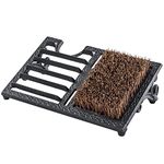 MyGift Heavy Duty Cast Iron Shoe Scraper Mat, Vintage Rustic Black Angled Boot Dirt Cleaner Brush