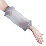 Blocka-wear Waterproof PICC Line Cover Upper Arm For Men & Women - Forearm & Elbow Cast Cover for Shower - Stretchy Neoprene Seal & Strong PVC Body - L-XL, 40cmx28cm, Grey