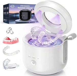 Retainer Cleaner Machine 48kHz, Portable Dental Ultrasonic Retainer Cleaner