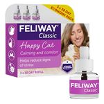 Feliway Classic 3 x 30 Day Cat Calming Odourless Refills for Pheromone Diffuser, 3 x 48ml - Helps Solve Common Signs of Stress in Cats and Kittens, Veterinary Recommended, Drug-Free, Clinically Proven
