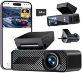 Pelsee P1 Duo 4K Dash Cam Front and Rear, 4K+1080P Dual Car Camera for Cars, Free 64GB Card included, Built-in Wi-Fi,1.5” IPS Display Mini Dashcam,Night Vision,Voice Control,24H Parking Mode,G-Sensor