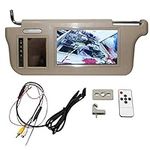 7 Inch Car Visor Mirror Screen LCD Monitor 12V Beige Interior Mirror Screen Left Side for AV1 AV2 Player Camera