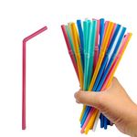 Multi-Coloured Straws, Plant-Based, BPA-Free, 20cm (8 inches) Approx - x50 Biodegradable Compostable Drinking Party Straws