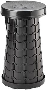 Portable Telescopic Stool, Designed with Durable Polypropylene and Polyester, Shoulder Strap for Easy Carrying - Measures 9 3/4" Long x 9 3/4" Wide x 17 3/4" High, by LivingSURETM