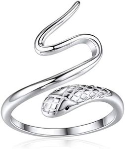 ChicSilver Vintage Punk Rock Snake Ring 925 Sterling Silver Ring Retro Gothic Animal Finger Rings Statement Jewelry Gift