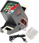 Porta Slide PS-3 Slide Viewer, View 2x2 in. Slides, 35mm Film Strips & Negatives, LED Viewing Light, 4 in. Screen, 3X Magnification w/Cleaning Cloth, USB Power Cable Included