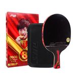 Ppbigu DHS 8 Star 8002 Professional Table Tennis Racket Ping Pong Paddle, 5 Wood 2 Aryslate Carbon, Finished Racquet (8006-CS-Penhold)