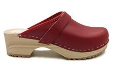 World of Clogs AM100 Swedish Wooden Clogs - Red - 42 EU