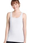 Jockey Women's Activewear Rib Tank, White, L