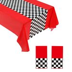 2 Pack Racetrack Tablecloth Racing Car Table Covers 54"x108" Disposable Rectangular Car Birthday Party Supplies Car Birthday Party Decorations Racetrack Table Runner for Kids Birthday Car Theme Party