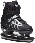 JGMLZK Ice Skates，Boys Hockey Skates,Skates with Adjustable 4 Sizes for Boys Girls Youth Men Women and Beginners (Black Silver, L (4-7) Kid's/(6-8) Women's/(5-7) Men's)