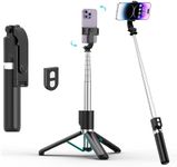 Reinforced Selfie Stick with Remote, Cell Phone Tripod Holder for iPhone 15/14/13/12/11/X/8/7, Galaxy S23/S22/S21/S20/Note/Z Flip, Pixel, OnePlus, Travel Phone Mount for Filming Video Recording