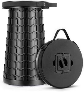 2025 Upgraded Collapsible Stool for Camping - 20.3 Inches Height Adjustable and Max 440 LBs Load - Portable Folding Chair for Fishing Hunting Outdoor Foldable Stool Suitable Teens, Men, Women, Adult