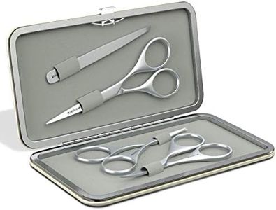 Suvorna Professional Men's Grooming Facial Hair Removal/Trimming Kit 4 Pcs. Mustache & Beard, Ears & Nose and Eyebrow Scissors along with Slant Tweezers. Comes with. Egg White