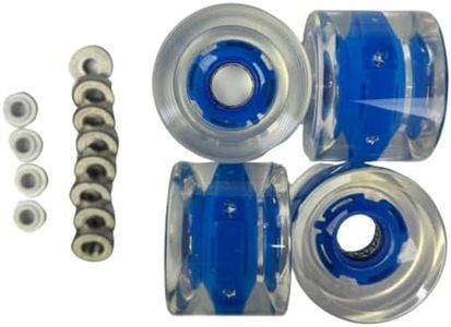 GHOST BOARDS 70mm LED Longboard Wheels - Light Up Wheels for Longboards with ABEC-7 Bearings for Smooth Ride- Bright Skate Wheels Grip Any Surface- Raise Your Ride with Flashy Skate Wheels - Blue